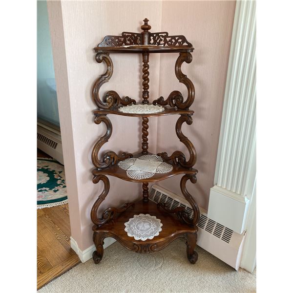 Antique Four Tiered Corner Shelf