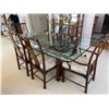 Image 2 : Wood/Glass Dining Table & Six Cushioned Chairs.