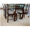Image 6 : Wood/Glass Dining Table & Six Cushioned Chairs.