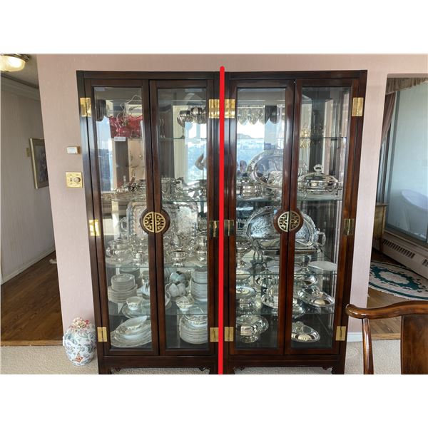 Two China Cabinet's with Glass Shelves & Brass Hardware - See Item Details For Size Change!