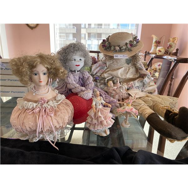 Assortment of Hand Made Dolls