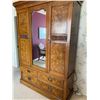 Image 5 : Antique Wooden Wardrobe with Shelves & Drawers