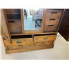 Image 7 : Antique Wooden Wardrobe with Shelves & Drawers