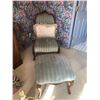 Image 1 : Antique Sitting Chair with Matching Footstool and Accent Pillow