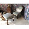 Image 5 : Antique Sitting Chair with Matching Footstool and Accent Pillow