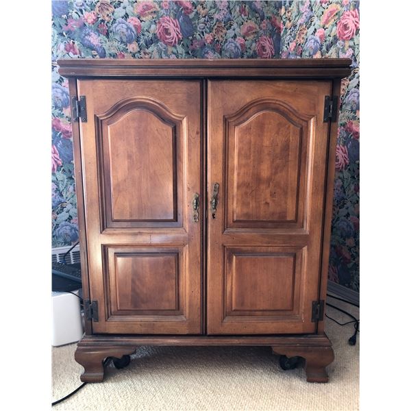 Antique Wood Bar Cabinet/Cart