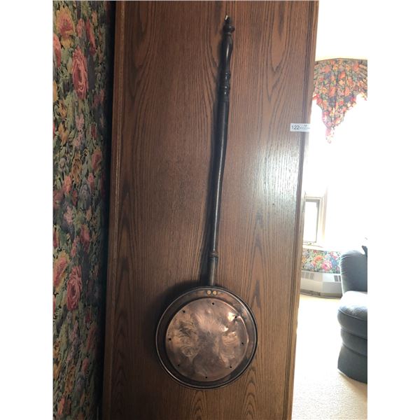 Antique Bed Warmer Pan With Coal Bucket & Scoop