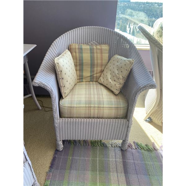 4 Antique Lilac Wicker Arm Chairs