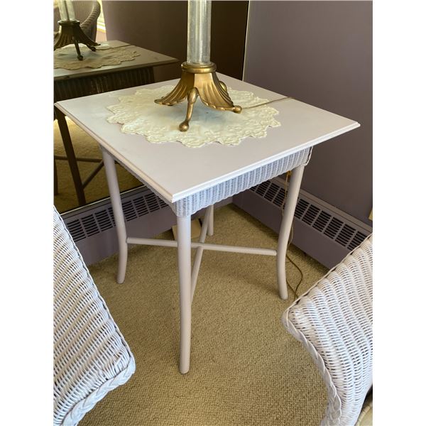 Antique Lilac Wicker Table