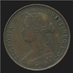 1862 Gt. Britian 1/2 Penny XF/AU Rare Variety (COI-3172)