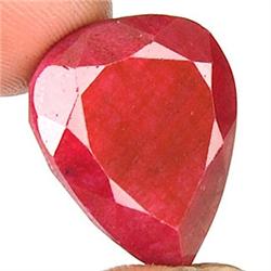 17.83ct. EXCELLENT Blood Red Africa Ruby Pear Cut RETAIL $1100 (GEM-1362)
