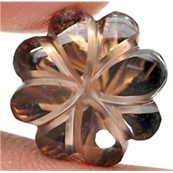10.91ct. Carved Flower Yellow Smoky Quartz  RETAIL $600 (GEM-2344)