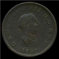 1806 Gt. Britian Half Penny Hi Grade   (COI-3463)