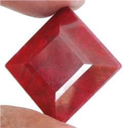 14.19ct. EXCELLENT Blood Red Africa Ruby square Cut RETAIL $900 (GEM-1391)