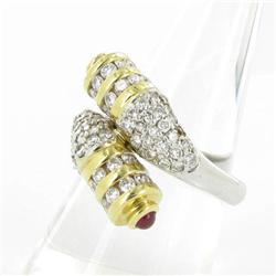14K Gold 2.28ct Ruby+Diamond Ladies Ring RETAIL $10000 (JEW-1094)