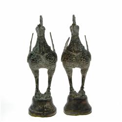 Antique Thai Bronze Suppanahong Bird Pair  (ANT-298)