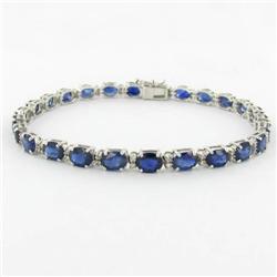 14K Gold 8.84ct Sapphire+Diamond Bracelet RETAIL $6500 (JEW-1105)