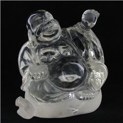 Optical Quality Quartz Buddha w/ Sphere (CLB-063)