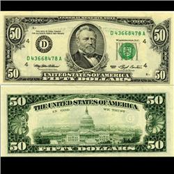 1993 50 Dollar Error Note AU/Crisp Unc RARE (COI-3738)