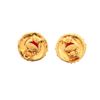 Image 2 : Chanel Gold Red CC Round Earrings