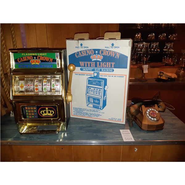 Casino Crown One Armed Bandit & Vintage Phone Cat B