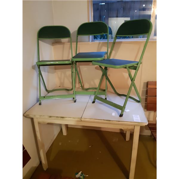 Wooden Table & Folding Chairs Cat C