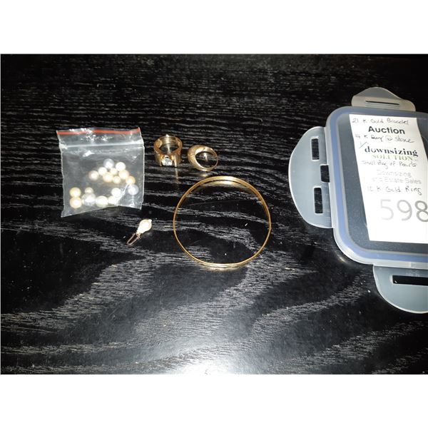 21 K Gold Bracelet Plus 14K & 10K Gold Jewelry Cat A