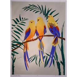 Anne Nipper, Tropical Birds, Serigraph