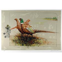 Allan Mardon, Pheasants, Lithograph