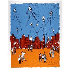 Lemsky, Kite Flying, Serigraph
