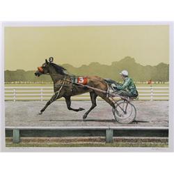 Mel Hunter, Standardbred, Equestrian Lithograph