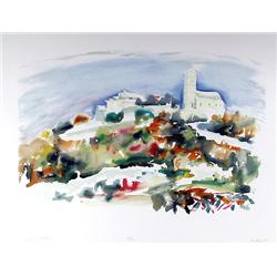 Bogdan Grom, Misty Village, Lithograph