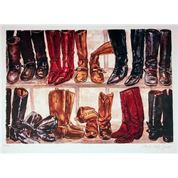 Lloyd Lozes Goff, Cowboy  Boots, Lithograph