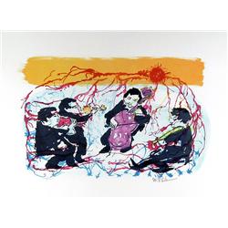 M. Friber, Four Musicians, Lithograph