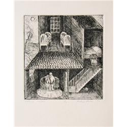 Dedree Drees, Family Scene, Etching 