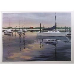 David Cain, Clinton Marina, Lithograph
