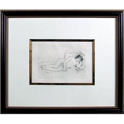 Pierre-August Renoir, Femme Couchee, Etching