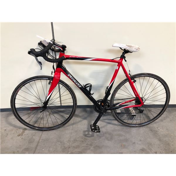 RED/BLACK SPECIALIZED CRUX ELITE 16 SPEED ROAD BIKE