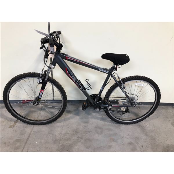 GREY SCHWINN SUSPEND FRONT SUSPENSION 21 SPEED MOUNTAIN BIKE