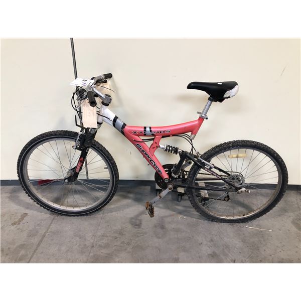 PINK SUPERCYCLE XTI-21DS FULL SUSPENSION 21 SPEED MOUNTAIN BIKE