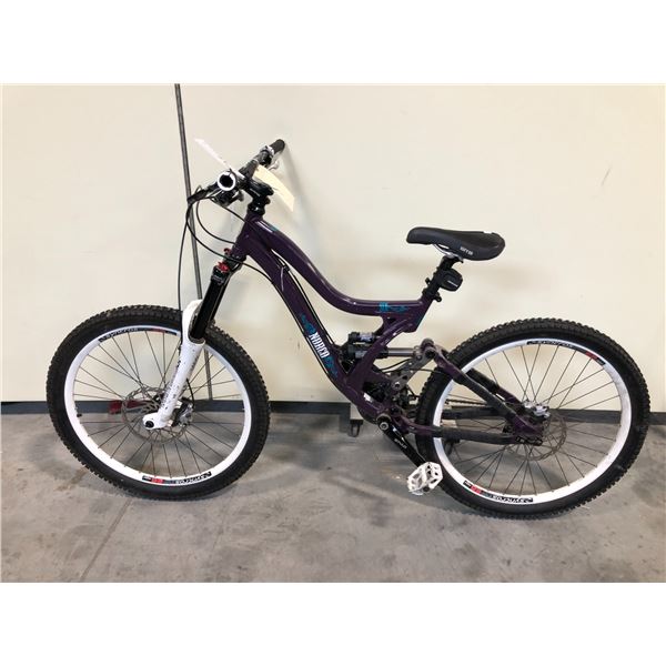 PURPLE NORCO SIX FULL SUSPENSION 18 SPEED MOUNTAIN BIKE