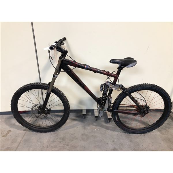 BLACK/RED  NO NAME FULL SUSPENSION 21 SPEED MOUNTAIN BIKE