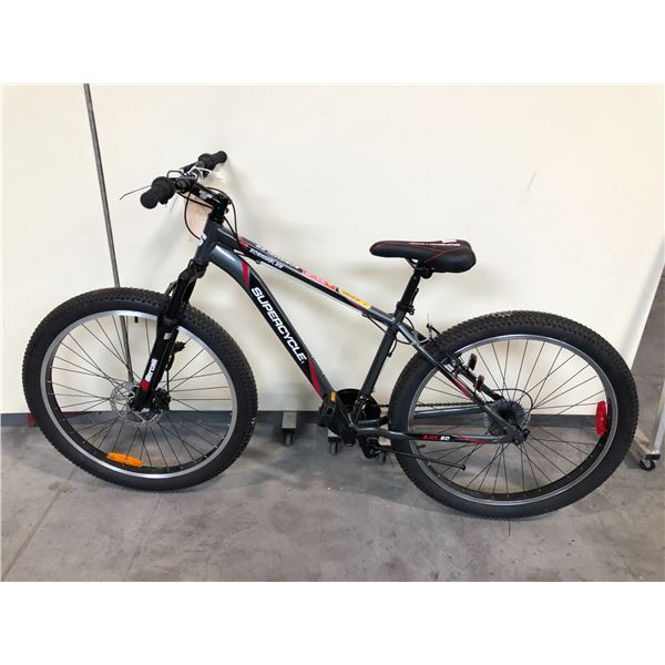 BLACK SUPERCYCLE SCRAMBLER FRONT SUSPENSION 18 SPEED MOUNTAIN BIKE