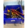 Image 2 : BIN OF ASSORTED ITEMS INCLUDING BUNGEE CORD ASSORTMENT, BOLT CUTTERS AND WRECKING BAR