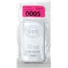 Image 1 : 10 Oz. .999 Silver JBR Recovery Silver Bar