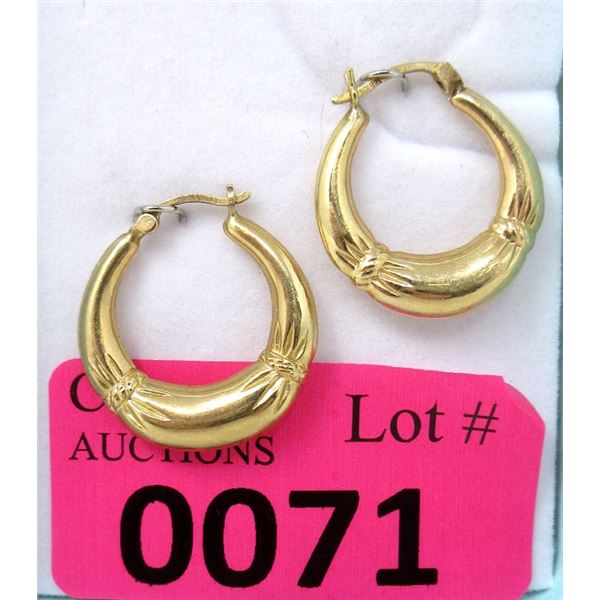 Estate - 10 KT Yellow Gold Hoop Earrings