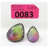 Image 1 : 2 Custom Made Druzy Gemstone Rings
