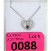 Image 1 : New Heart Necklace with 4 Black Diamonds