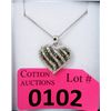 Image 1 : 1/2 CTW Black & White Diamond Heart Necklace