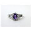 Image 1 : Sterling Silver Amethyst, Tanzanite & Diamond Ring